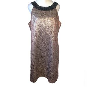 Eliza J Metallic Brocade Mini Dress